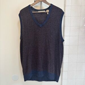 VTG Unisex Blue Sweater Vest Size XL Oversized Grandpa Punk Lagen Academia